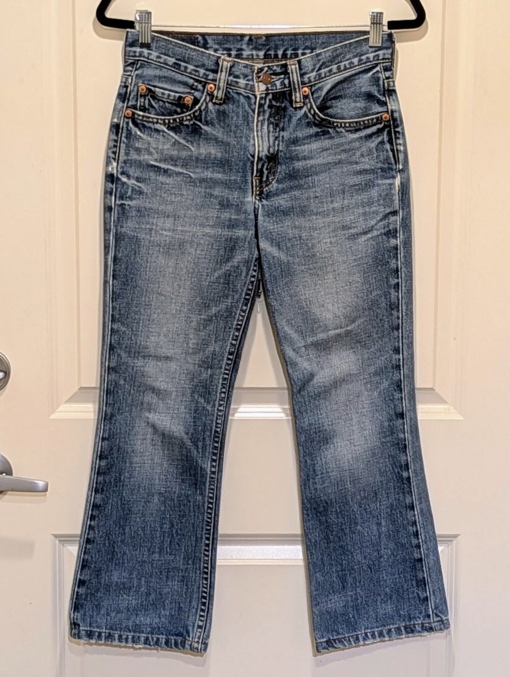 GUC 2002 Levi's 555 25x32 Medium Indigo Wash Relaxed Fit Straight Cut Jeans